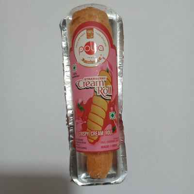 25x Polba Strawberry Cream Roll Crispy Cream Roll, Pack of 25 (45G each)