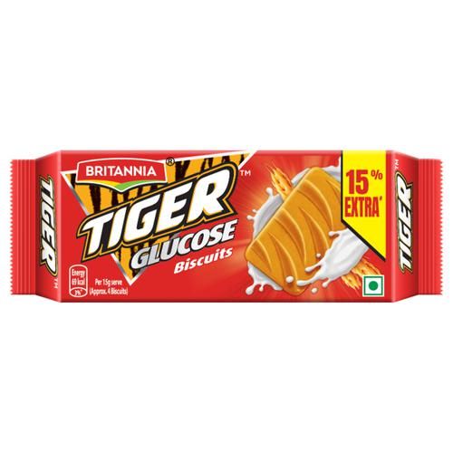 Britannia Tiger - Glucose Biscuits, Crunchy, Teatime Snack, 49.7 g