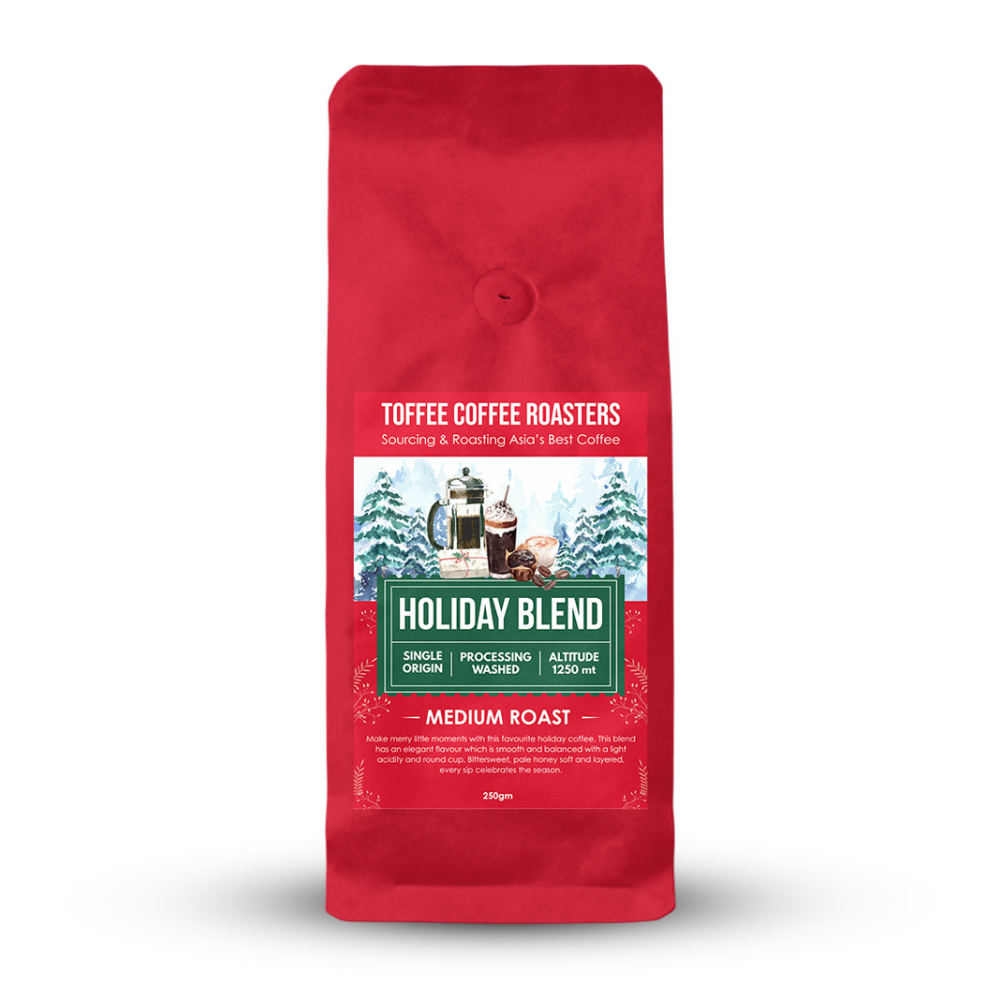 Toffee Coffee Roasters | Holiday Blend | 100% Arabica | Speciality Blend | Freshly Roasted Coffee | Size: 250gm | Grind: Espresso