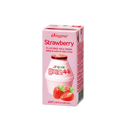 1724 Binggrae Strawberry Flavored Milk 200ml 빙그레 딸기맛우유 200ml