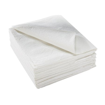 Exam Drape Sheet, White, 40” x 48”, 2-Ply Tissue, Non-Sterile, 100/cs
