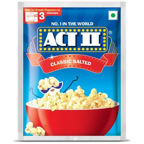 ACT II Instant Popcorn - Classic Salted, Hot, Fresh & Delicious, 30 g (Get 10 g Extra)
