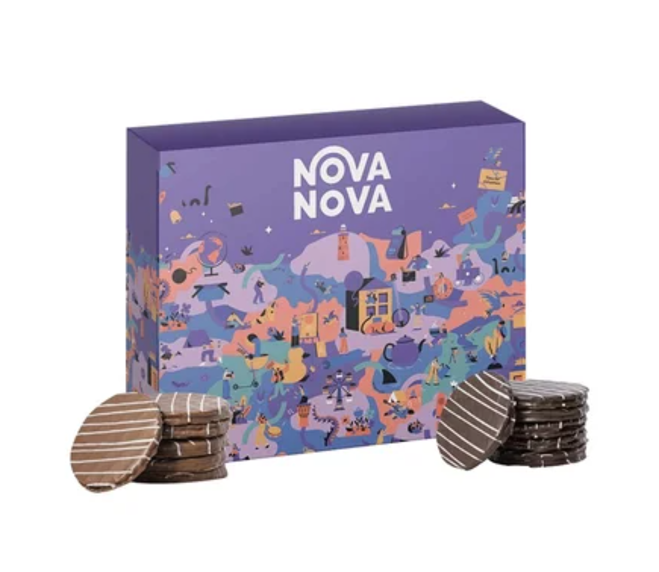 Nova Nova Waffle Cookies (Assorted Belgian & Dark Chocolate) - 240GM