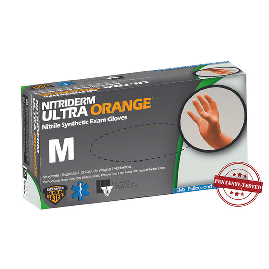 Nitriderm Ultra Orange Nitrile Exam Gloves 100/Box (Ships 3-5 days)