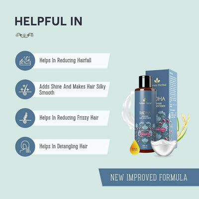 Avimee Herbal Radha Hair Conditioner For All Hair Type With Keratin Protein, Rice Protein, Apple Cider Vinegar & Aloe Vera, Makes Hair Silky Smooth