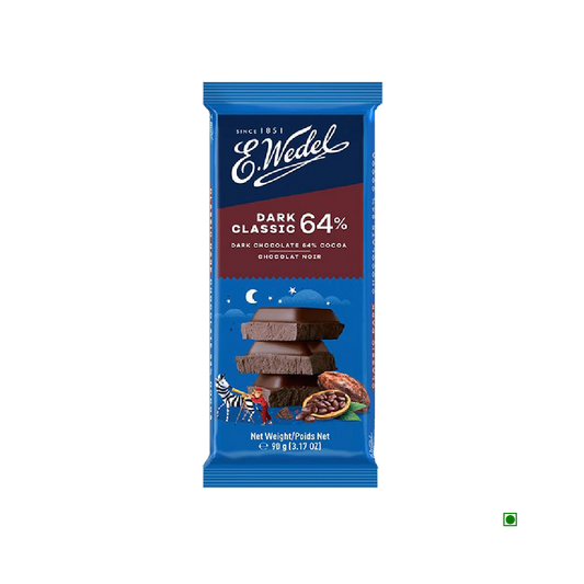 5x Wedel Dark 64% Cocoa Chocolate Bar 90g each - Pack of 5