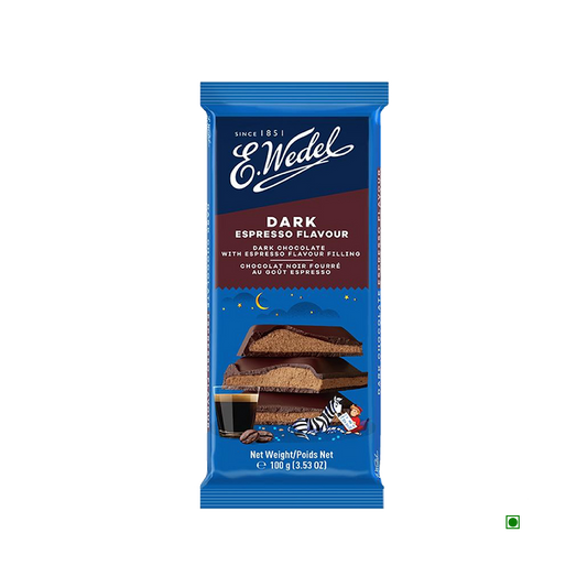 5x Wedel Dark Chocolate With Espresso Filling Bar 100g each - Pack of 5