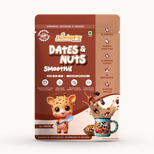 Junior's Nutrition Dates And Nuts Smoothie For Young Kids (18+ Months) | 500 gms