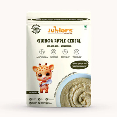 Junior's Nutrition Quinoa Apple Cereal For Young Kids (6+ Months) | 500 gms