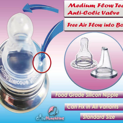 Goodmunchkins Stainless Steel Feeding Bottle Joint Less 304 Grade No Joints BPA Free for New Born Baby/Toddlers/Infants-280ml