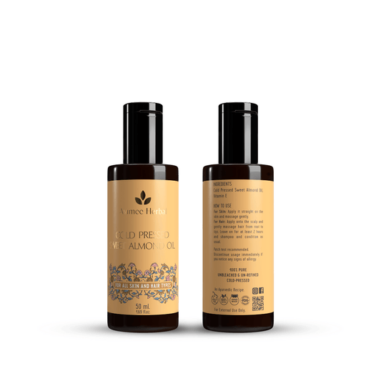 Avimee Herbal Cold Pressed Sweet Almond Oil, Fight Split Ends With Vitamin E