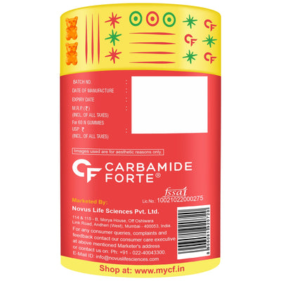 Carbamide Forte Vitamin C Gummies with Zinc for Men, Women & Kids | Natural Immunity Booster, Antioxidant, Heart, Hair, Skin & Collagen Builder – 60 Veg Gummies