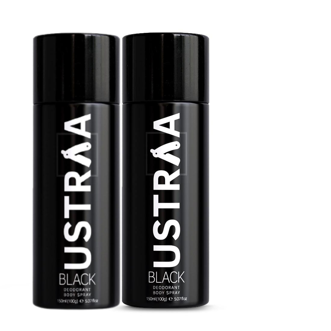 Ustraa Black Deodorant Body Spray ( Pack of 2 ) - 150 ml each