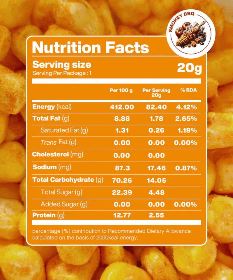Moon Freeze Dried Crispy Corn Smokey BBQ | ( Pack Of 3 ) 20 gms each
