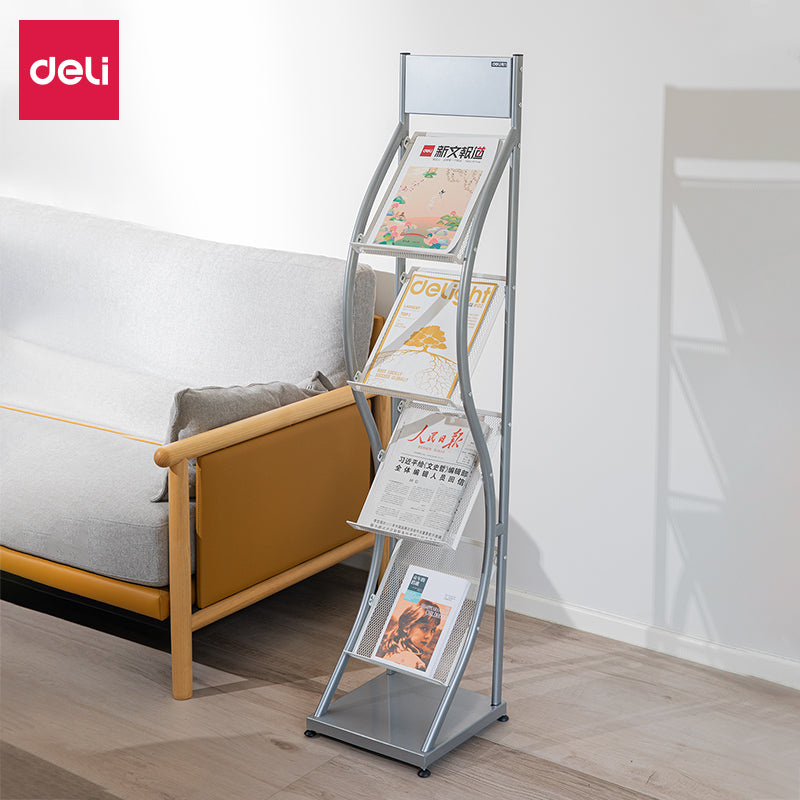 DELI W9309 MAGAZINE STAND GRY 1 T - Color May Vary