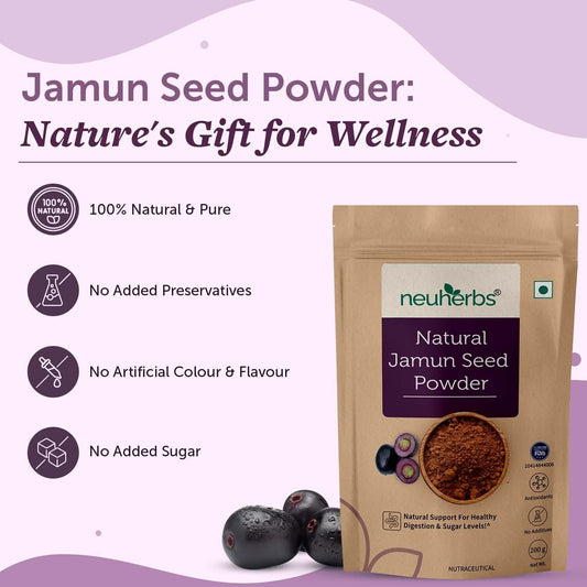 Natural Jamun Seed Powder for Blood Sugar Management