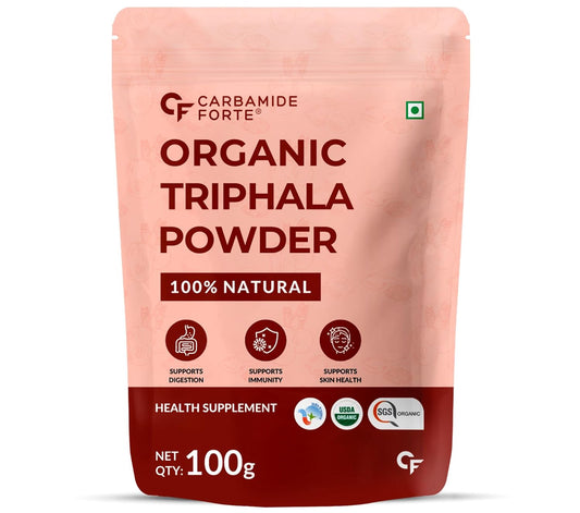 Carbamide Forte 100% Organic Triphala Powder | Triphala Churna Powder Organic supports Healthy Digestion, Improves Gut Health & Relieves Constipation | Triphala Powder | 100g