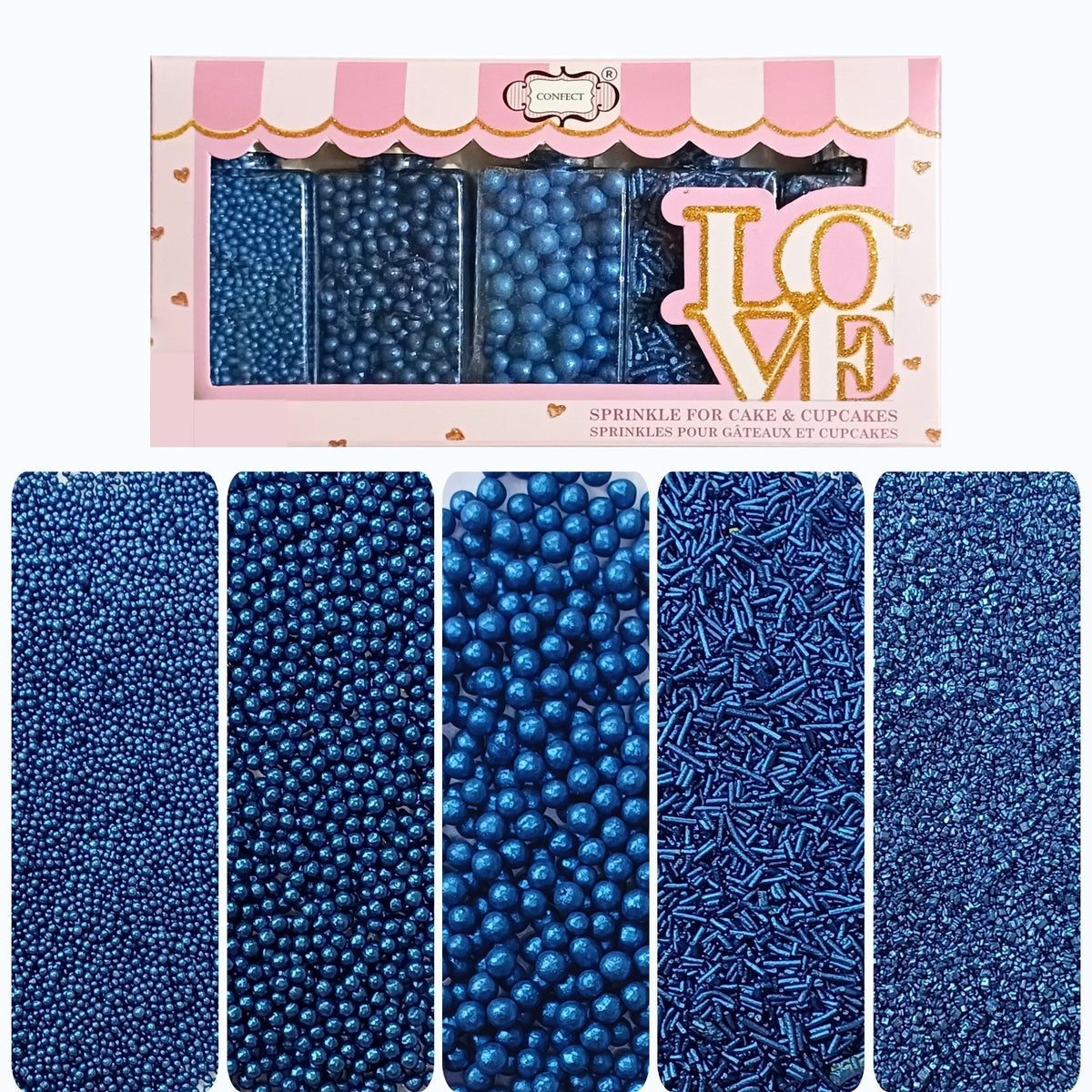 Confect Sprinkles for Cakes & Cupcakes Decoration | USP-10(Navy Blue)