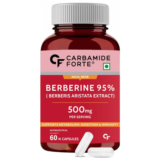 Carbamide Forte Berberis Berberine 95% with Milk Thistle & Cinnamon | Berberine Capsules 500mg | Berberine HCL Supplements | Boost Metabolism & Supports Immune Function | 60 Veg Capsule