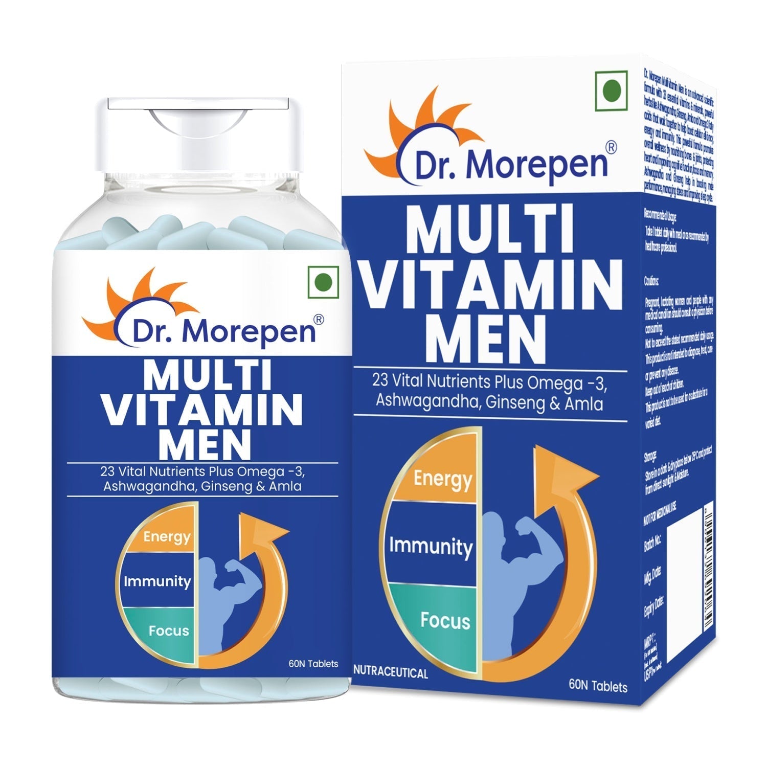 Dr Morpen Testo Boost And Multivitamin Men -With Omega 3 & Herbs /Energy & Immunity Booster