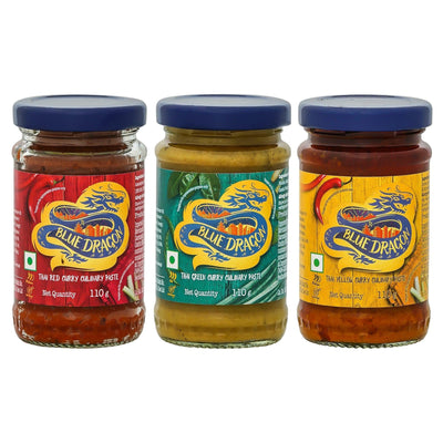 Thai Curry Paste Combo: Yellow, Red & Green (110g Each)