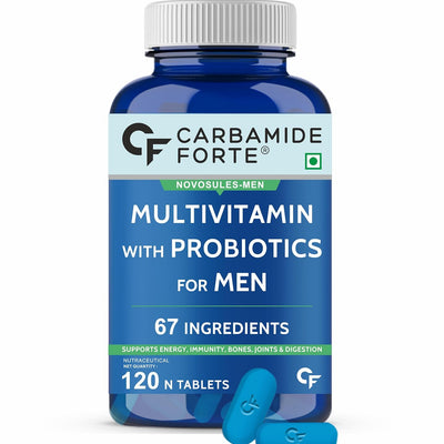 Carbamide Forte Multivitamin Tablet For Men | Multi vitamin for Men with Probiotics For Immunity & Energy | Multivitamin For Men With Ginseng Extract | Multivitamin Men with Zinc, Multivitamins, Multiminerals - 120 Veg Multivitamin Tablets