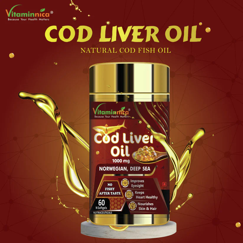 Vitaminnica Cod Liver Oil - Better Eyesight, Heart, Skin & Hair