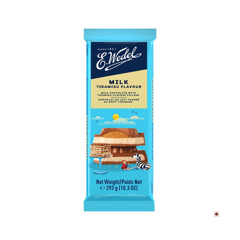 5x Wedel Milk Chocolate With Tiramisu Filling Bar - 293g each - Pack of 5
