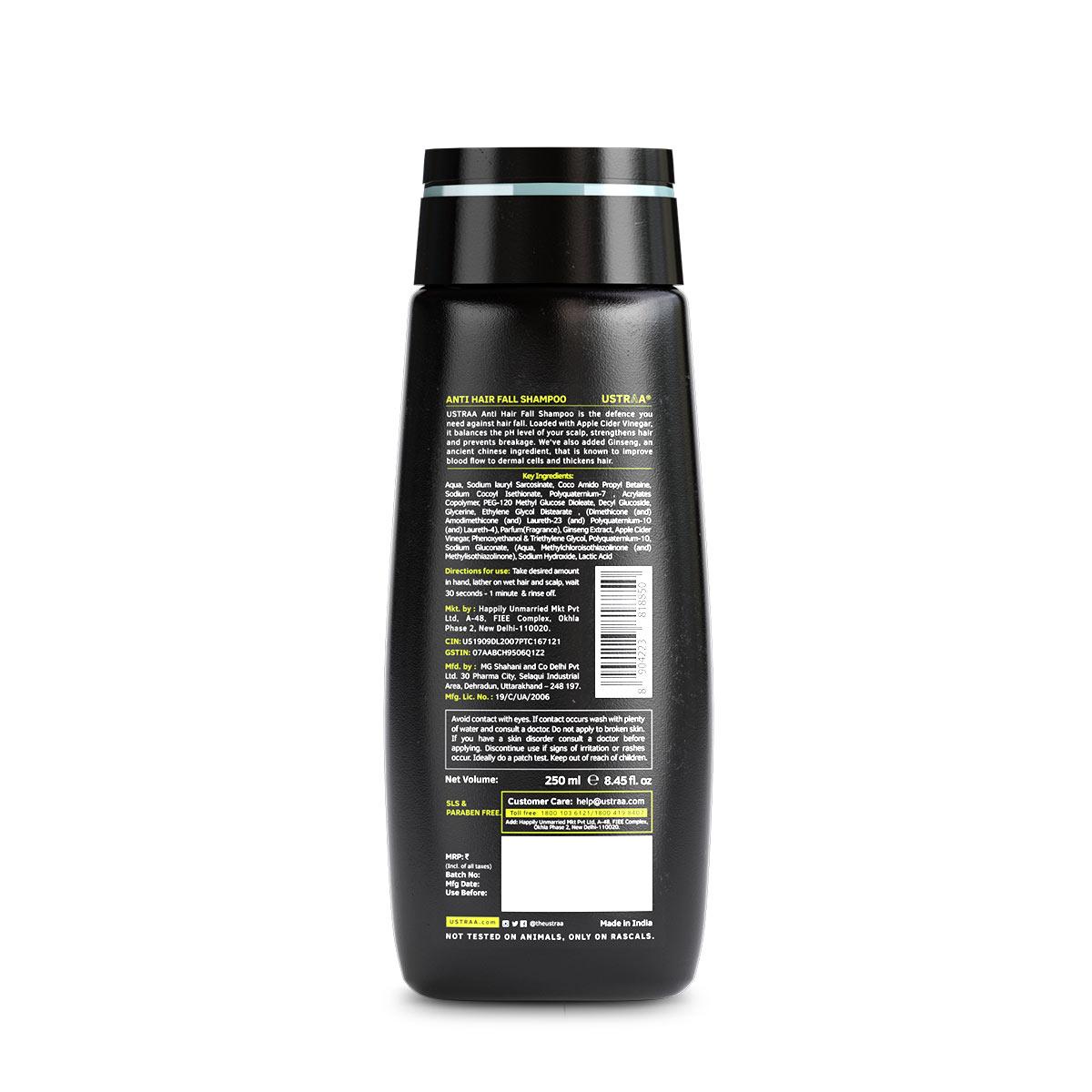 Ustraa Anti Hair Fall Shampoo with Apple Cider Vinegar - 250 ml