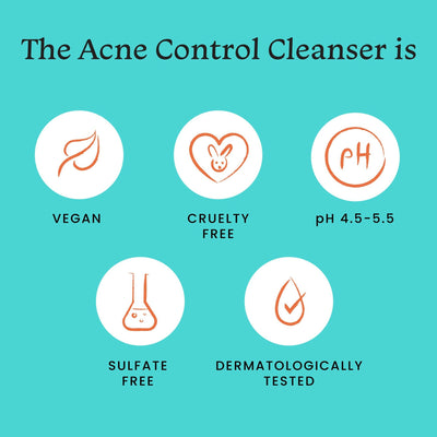 Foxtale 2% Salicylic Acid Acne Control Cleanser For Oily And Acne Prone Skin - Reduces Pimples and Breakouts
