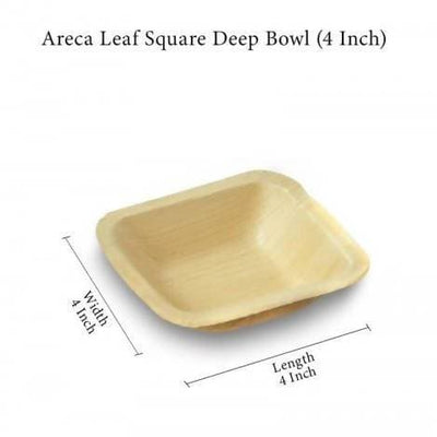 Eco Friendly Areca Leaf 4" Square Bowl