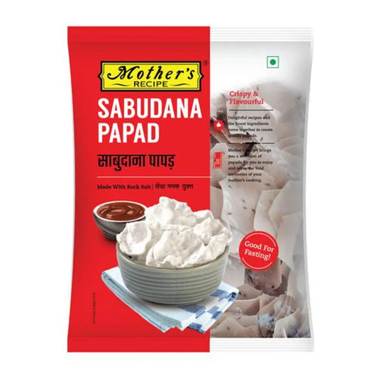 10x Motherss Recipe Papad - Sabudana With Rock Salt, Crispy & Flavourful, Pack of 10 (70 g Pouch)