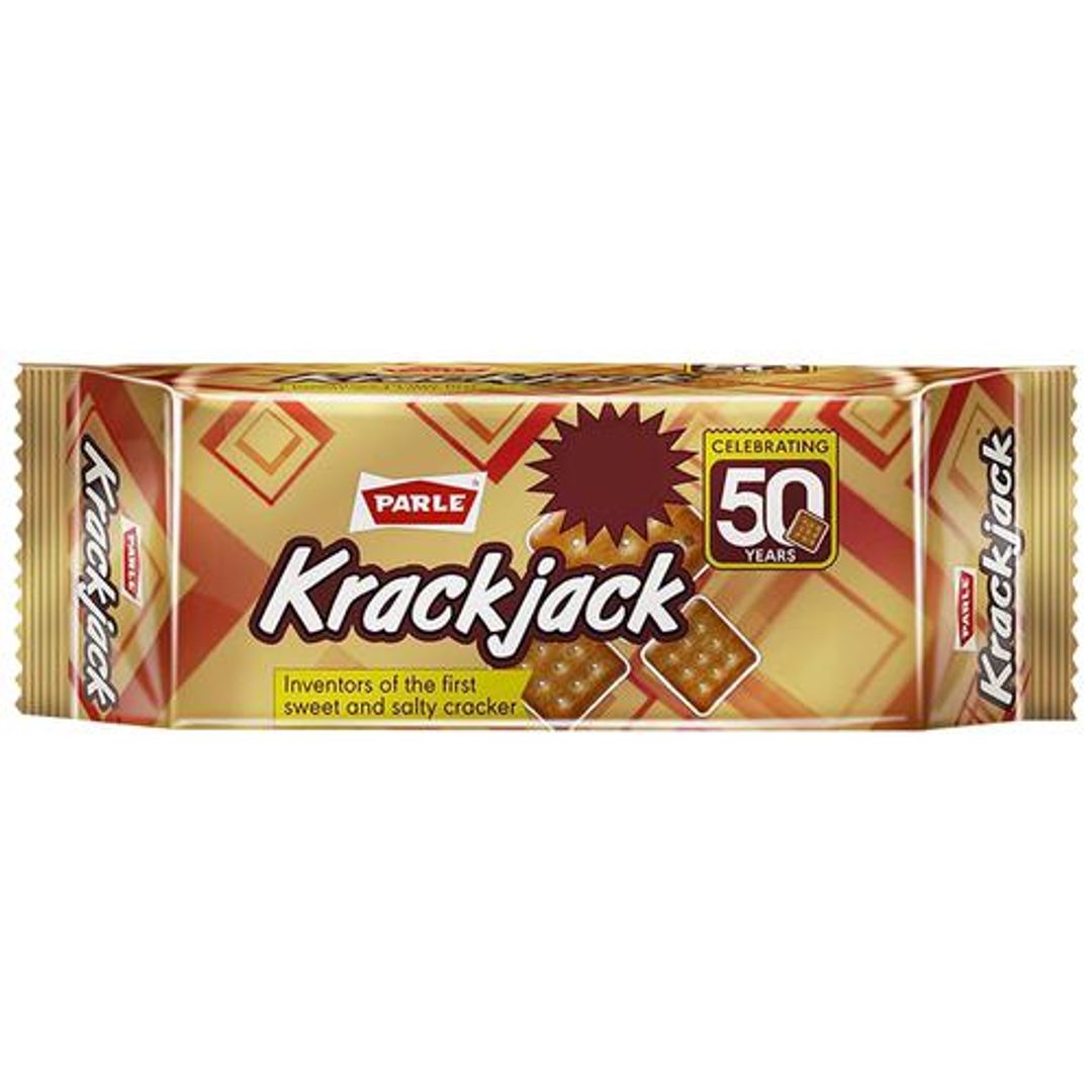 Parle Krackjack Original- Sweet & Salty Cracker Biscuits, 31.5 g Pouch