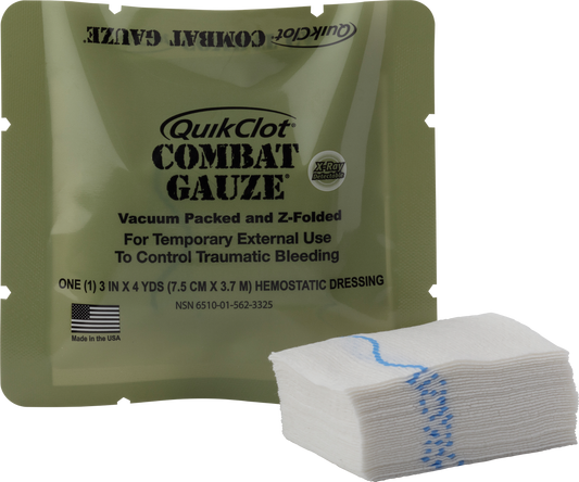 QuikClot Combat Gauze 3 inch x 4 yards with Kaolin
