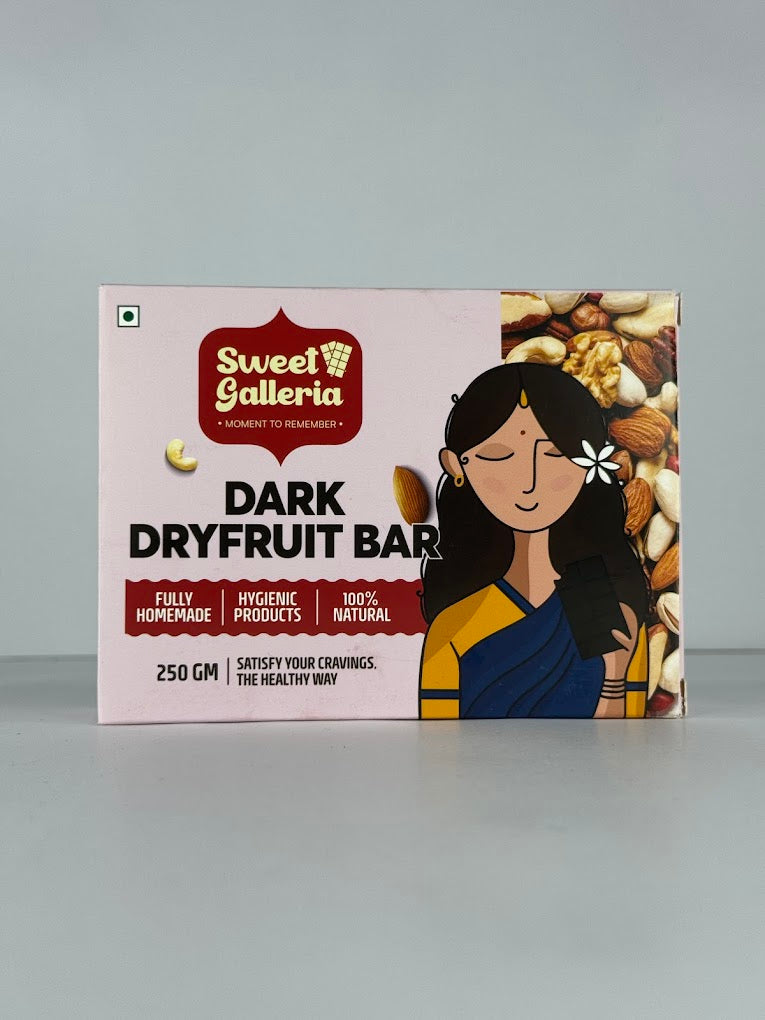 Sweet Galleria Dark Dryfruit Chocolate Bar Homemade - 250 gms