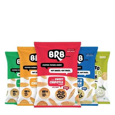 20x Potato Popped Chips -  20 Packs (48 Grams Each) - 5 Flavours X 4 Packs