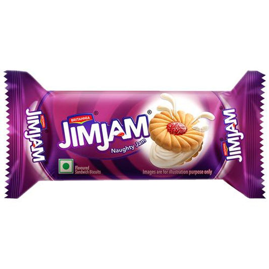 Britannia Treat Jim Jam Cream Biscuit - Crunchy, Ready To Eat, 23 g