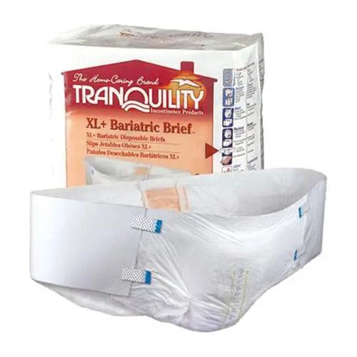 Bariatric Adult Diapers 3XL Size, Waist 64 to 90" by Tranquility 8/Pack