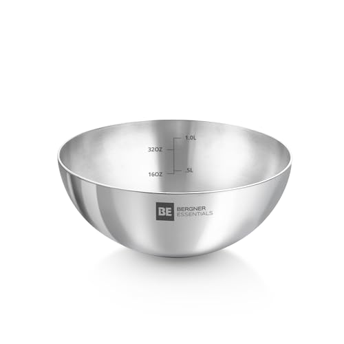 Bergner BE Essentials Tri-Ply Stainless Steel 18 cm Tasra, Steel Kadai/Tasla Without Handle, Even Heat Distribution, Easy to Clean, Gas Stove Compatible, Silver, 5-Year Warranty