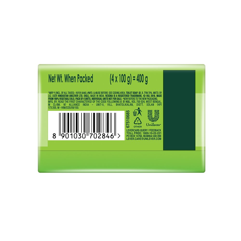 Rexona Coconut and Olive Oil Soap (100 gm, Pack of 4)