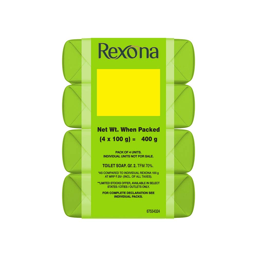 Rexona Coconut and Olive Oil Soap (100 gm, Pack of 4)
