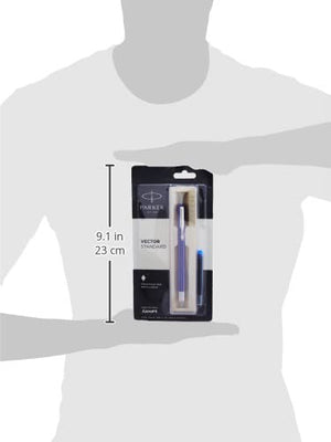 Parker Vector Standard Chrome Trim Fountain Pen - Blue Ink, Pack Of 1