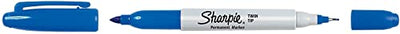Sharpie Twin Tip Permanent Markers, Blue, 12 Markers