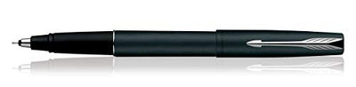 Parker Frontier Matte Black Chrome Trim Roller Ball Pen - Blue Ink, Pack Of 1
