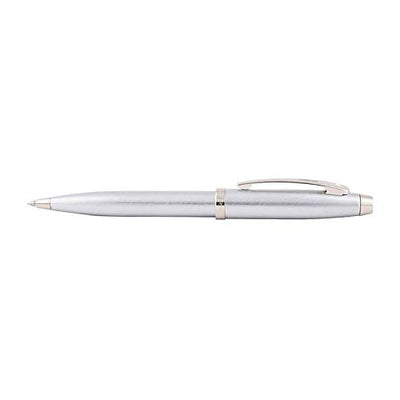 Sheaffer Gift 100 Ballpoint Pen Brushed Chrome with Chrome Plated Trim | Premium Silver Ball Pen | Pen Gift Set