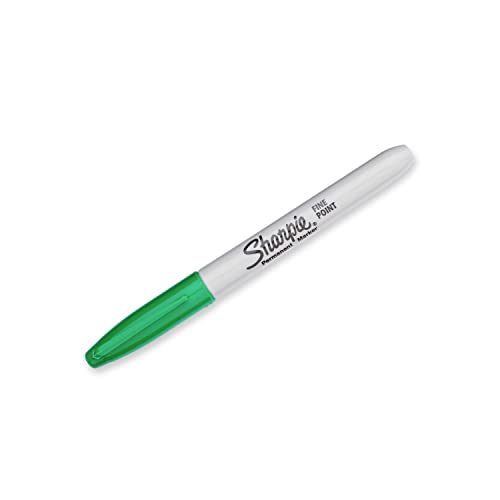 Sharpie Fine Permanent Marker, Green, 12 Markers