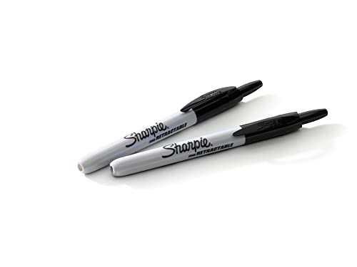Sharpie Fine Tip Retractable Permanent Marker Black, 12 Markers