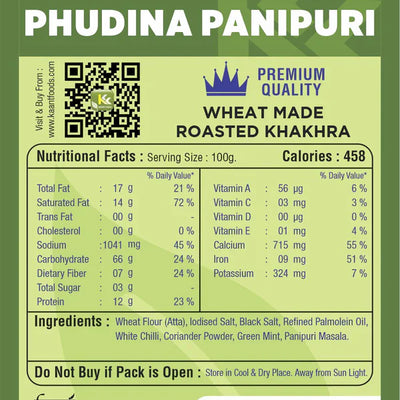 Kaant Foods Phudina Panipuri Khakhra | 200 gms