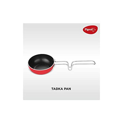 Pigeon by Stoverkraft Non-Stick Cookware Set of 7 Pc w/o Induction Base Includes Nonstick Tawa 23cm, Nonstick Fry Pan 24cm, Nonstick Kadhai with Stainless Steel Lid 24cm, Nonstick Sauce Red, Standard
