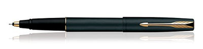 Parker Frontier Matte Black Gold Trim Roller Ball Pen With Wallet Gift Set - Blue Ink, Pack Of 1